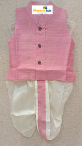 Infants  baby Pink silk  Dhoti Set